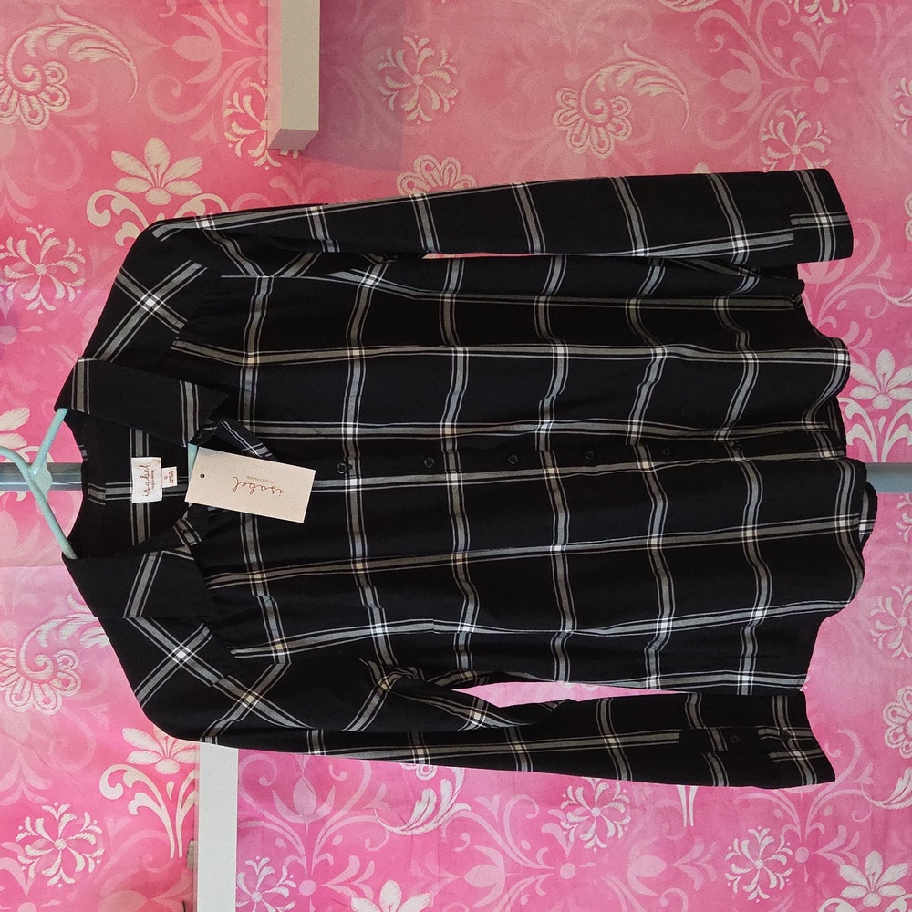 Isabel Black and White Striped Shirt